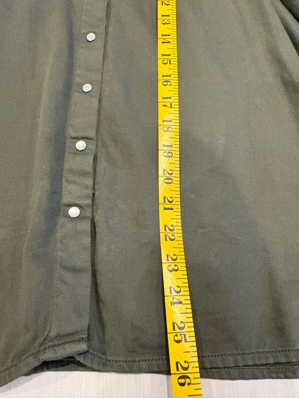 ba&sh Axelle olive Ruffle-Neck button front shirt - Picture 14 of 15